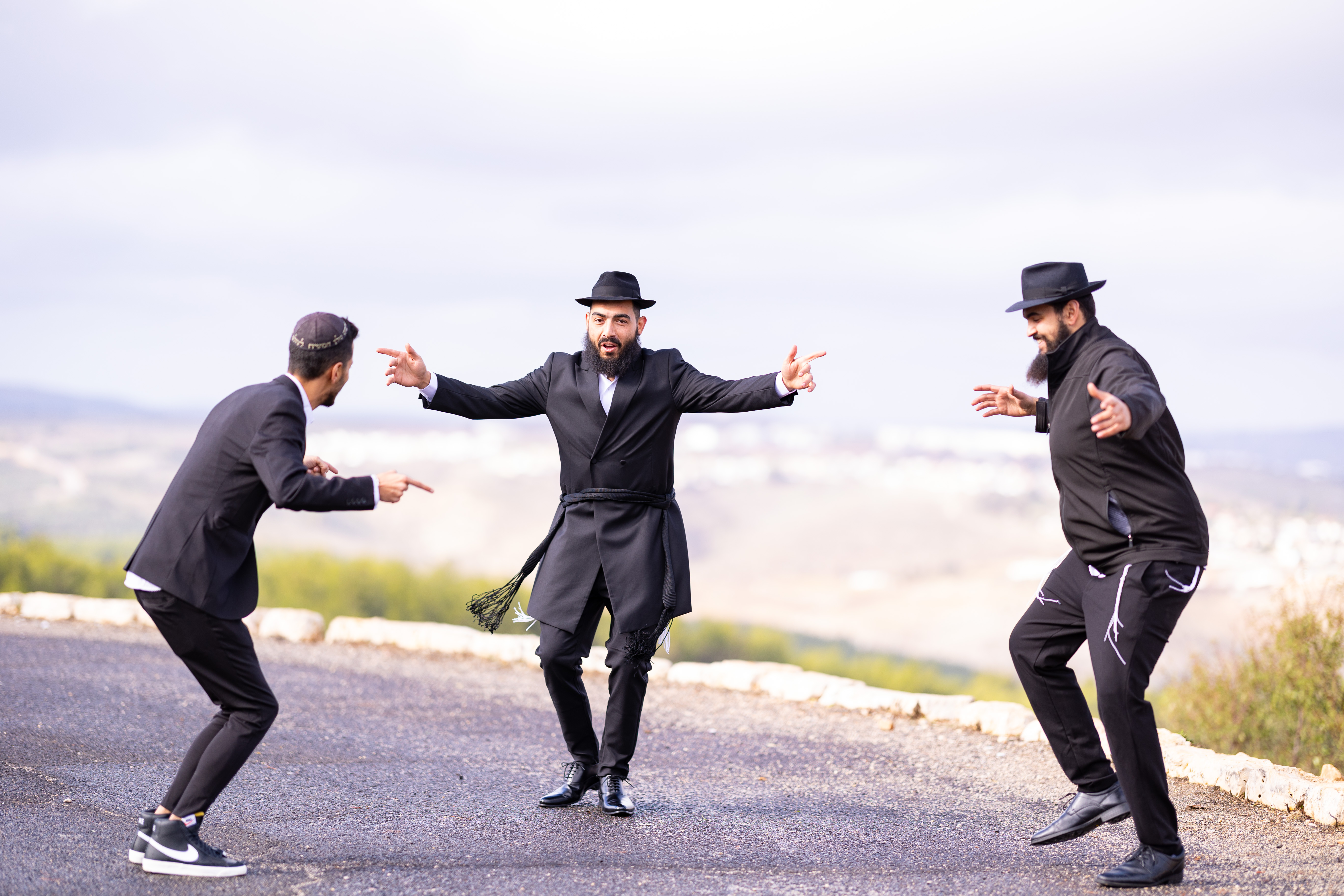 A groom celebrating with friends